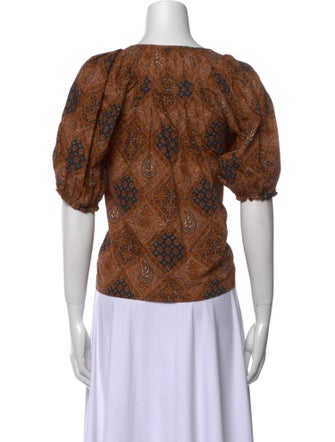 The Great Paisley Print Scoop Neck Crop Top