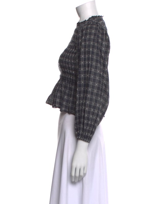 The Great Plaid Print Mock Neck Crop Top