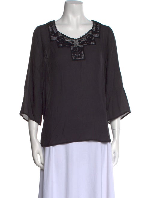 The Great Silk Scoop Neck Blouse