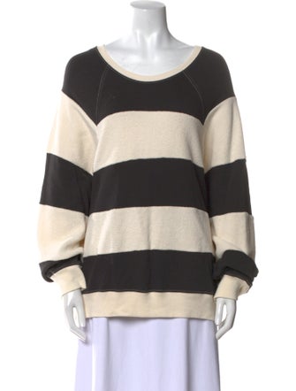 The Great Striped Scoop Neck Sweatshirt