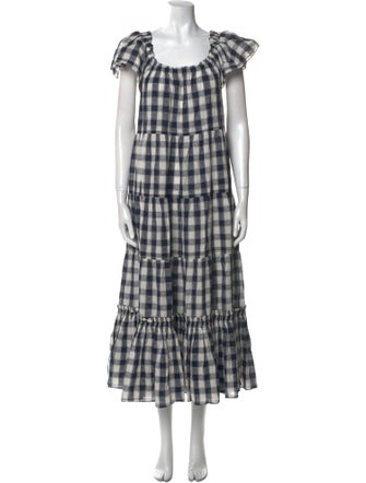 The Great Plaid Print Long Dress