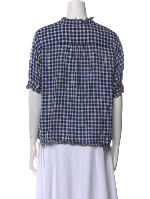 The Great Plaid Print Short Sleeve Button-Up Top