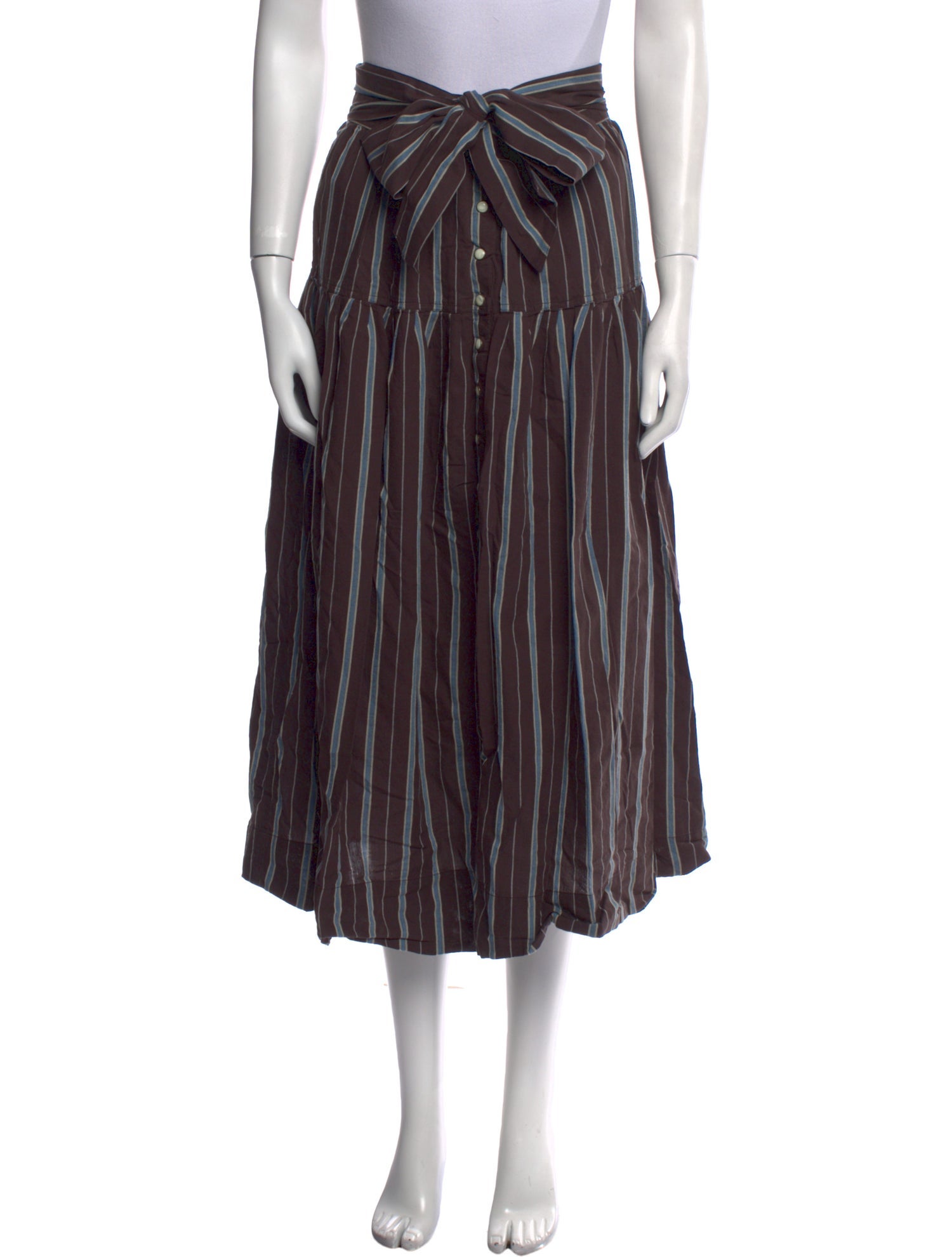 The Great Striped Midi Length Skirt