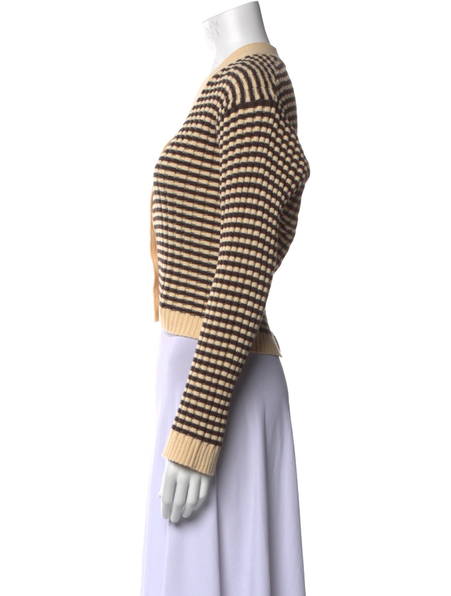 The Great Striped V-Neck Sweater