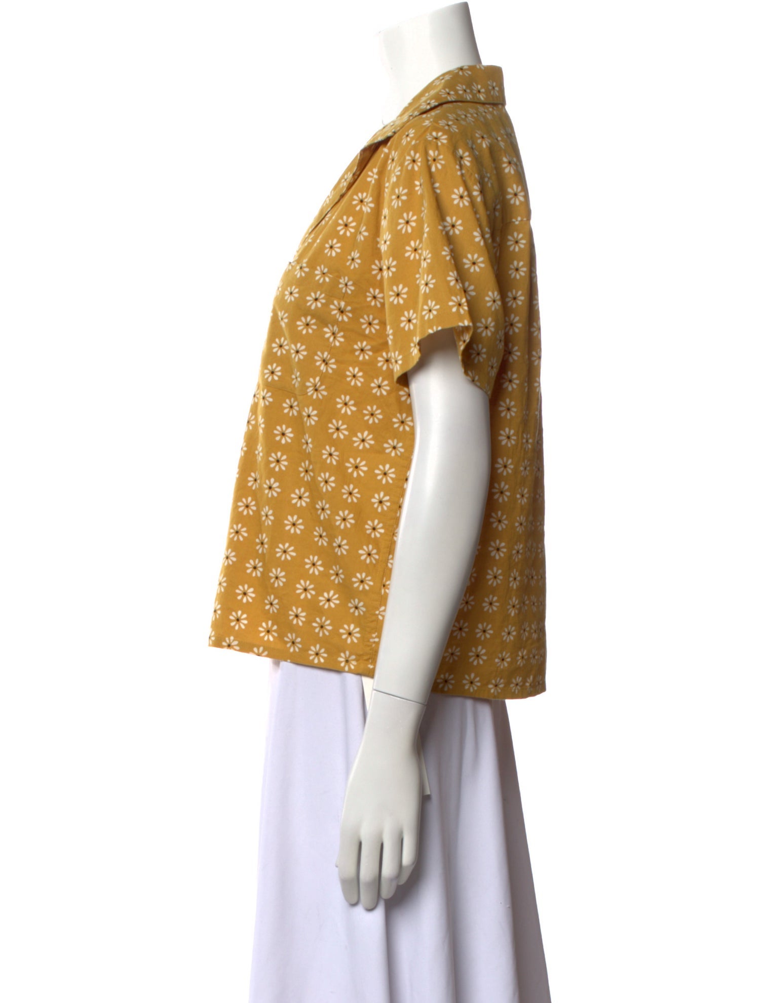 The Great Printed Short Sleeve Button-Up Top w/ Tags