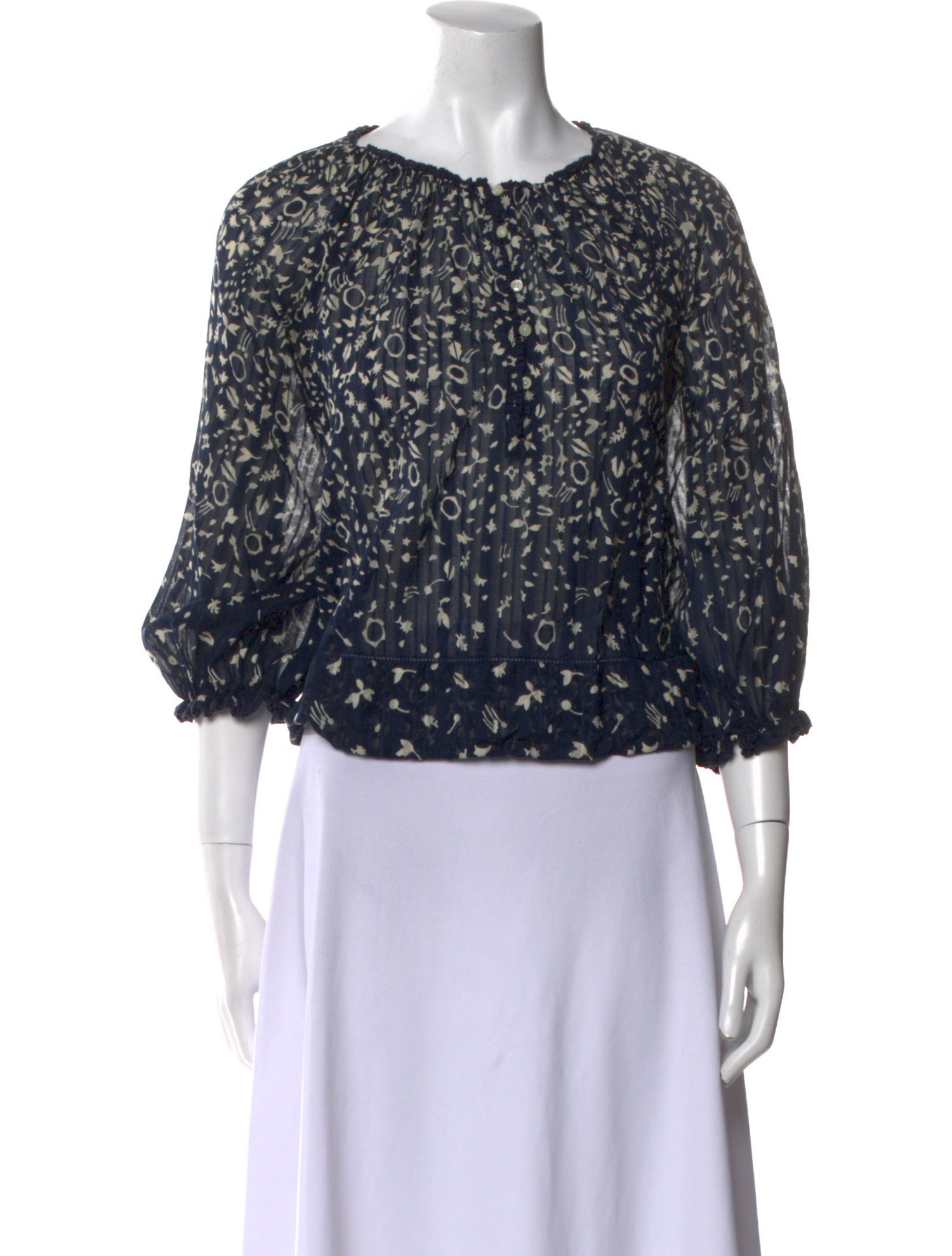 The Great Printed Crew Neck Crop Top