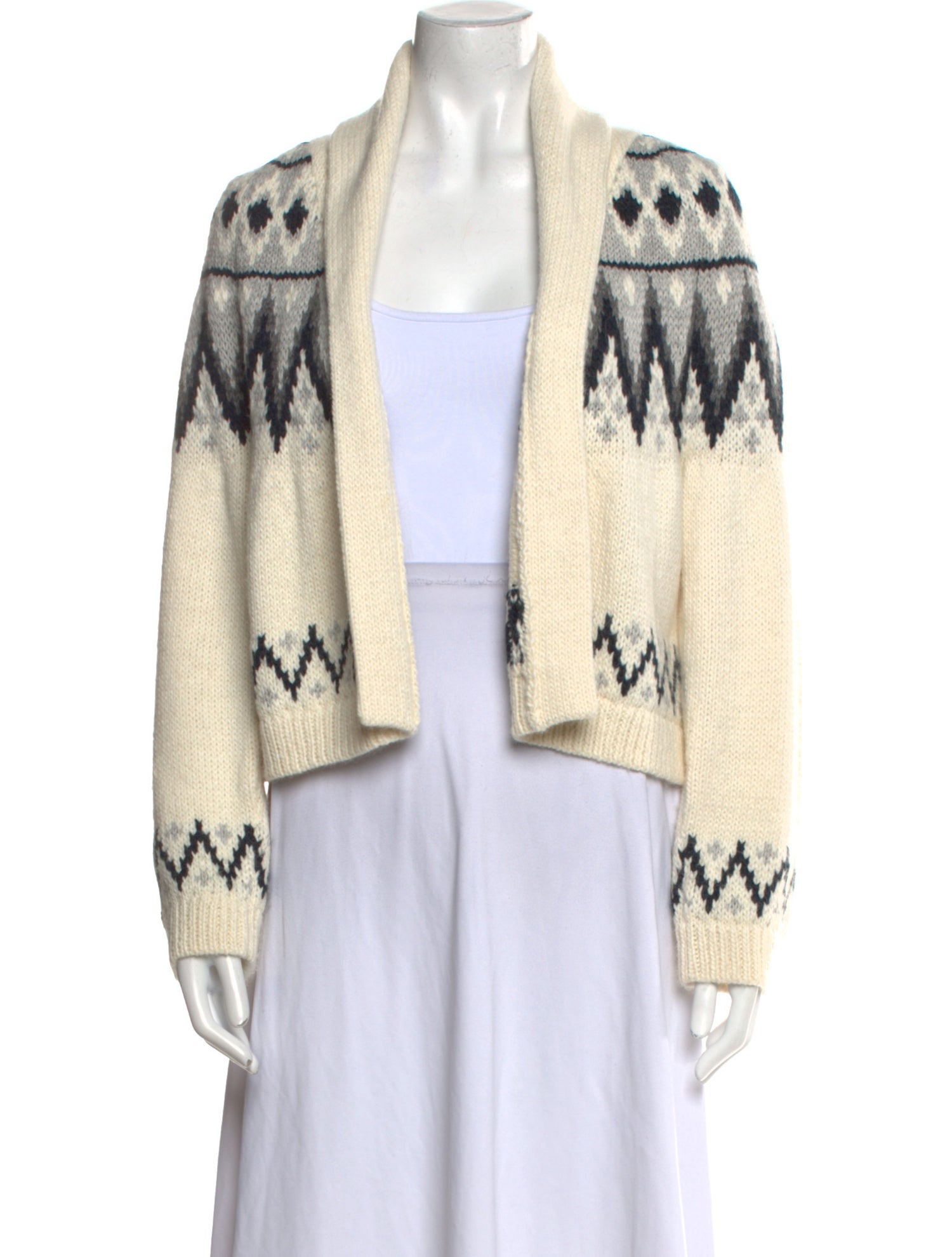 The Great Printed Open Front Sweater