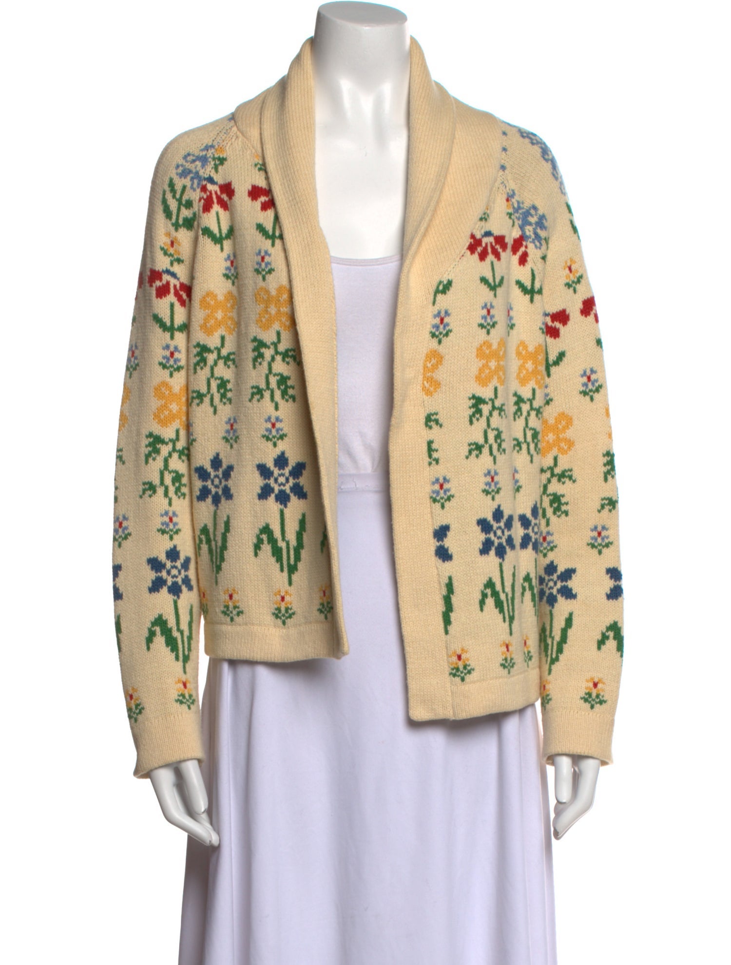 The Great Floral Print Open Front Sweater