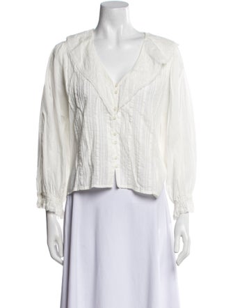 The Great V-Neck Three-Quarter Sleeve Crop Top