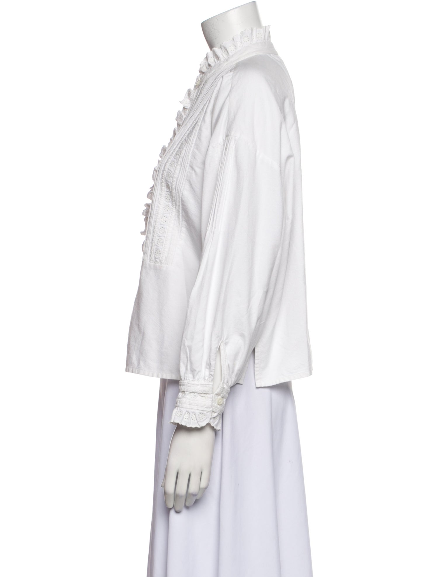 The Great Mock Neck Three-Quarter Sleeve Blouse