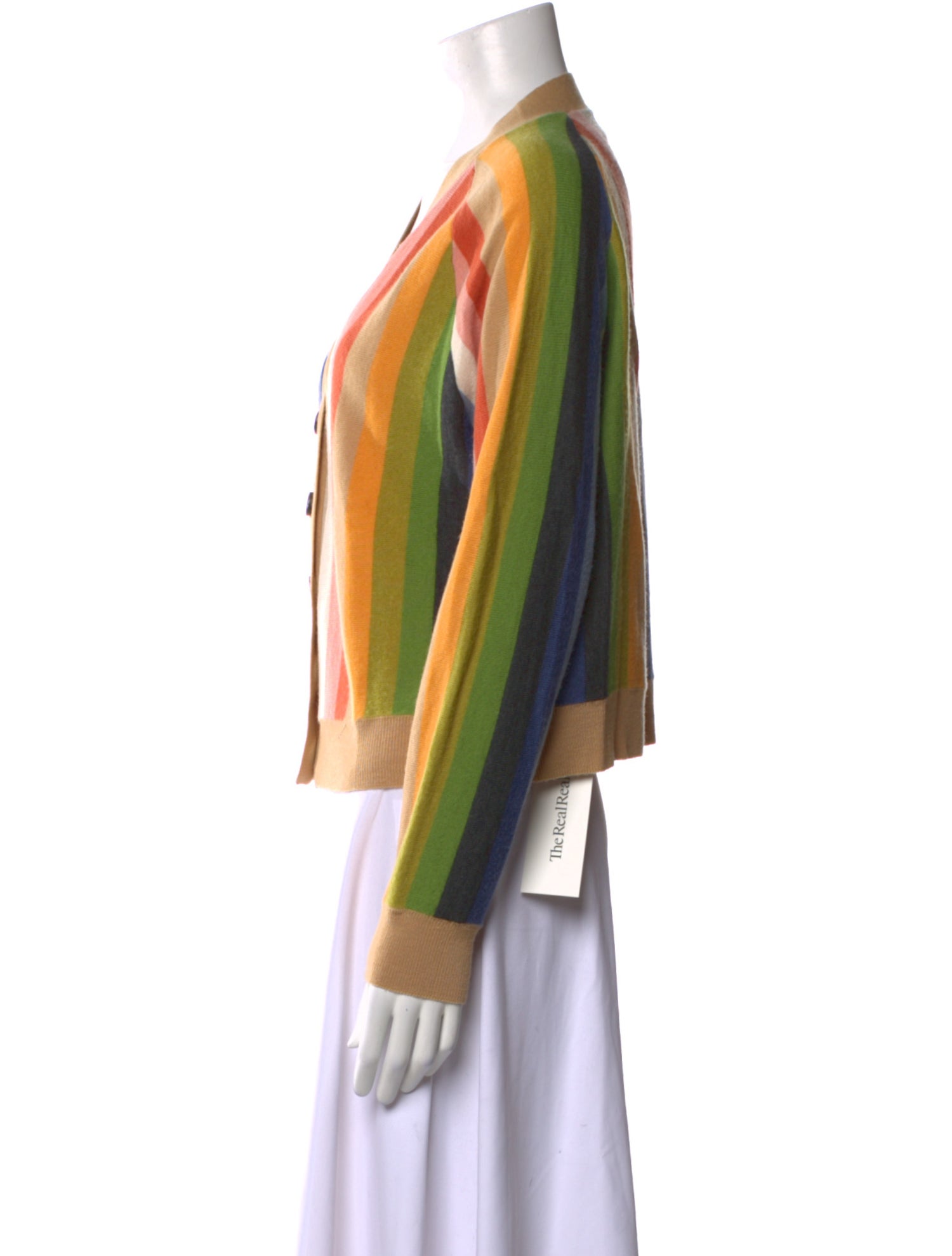 The Great Striped V-Neck Sweater