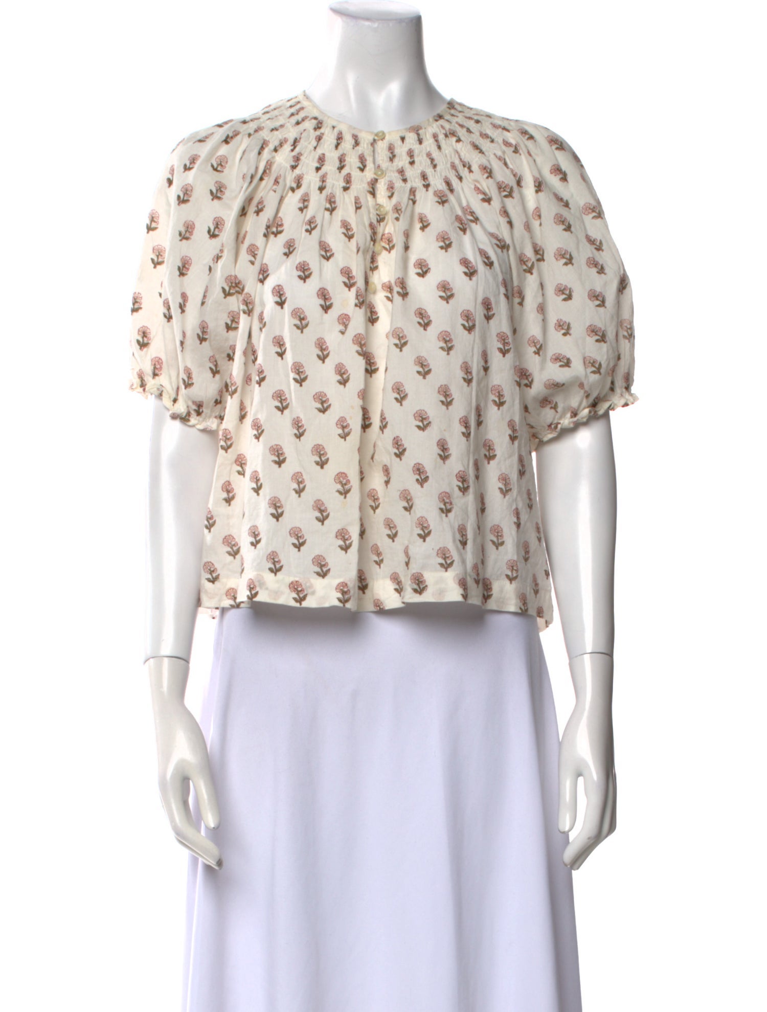 The Great Printed Crew Neck Crop Top