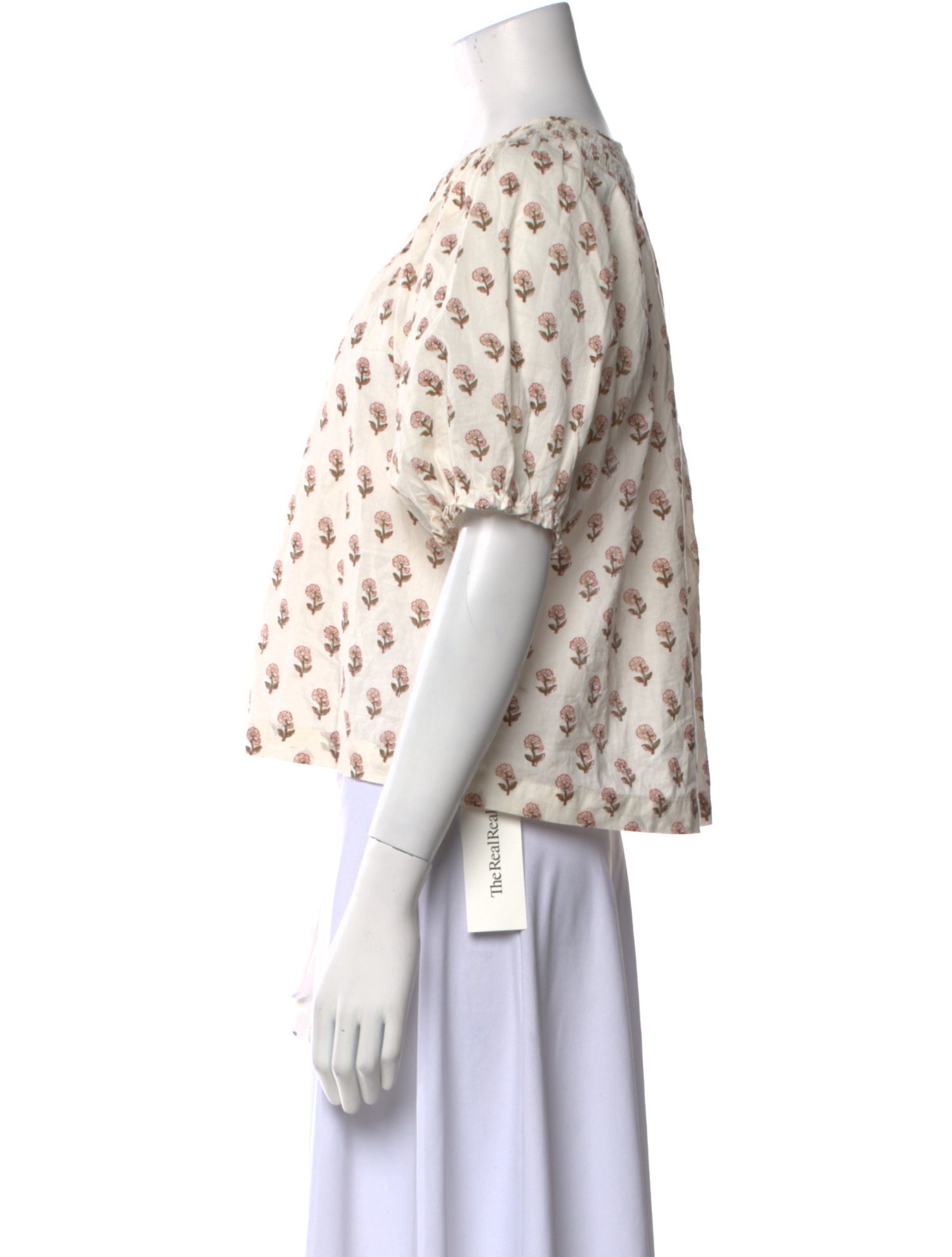 The Great Printed Crew Neck Crop Top