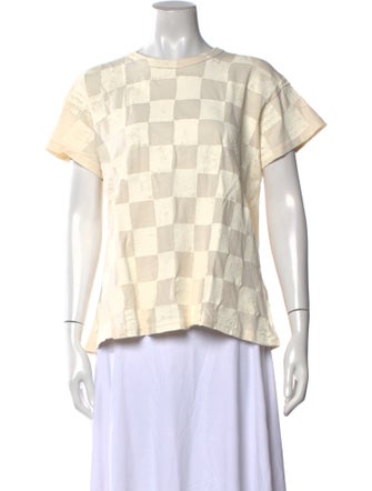 The Great Plaid Print Bateau Neckline T-Shirt