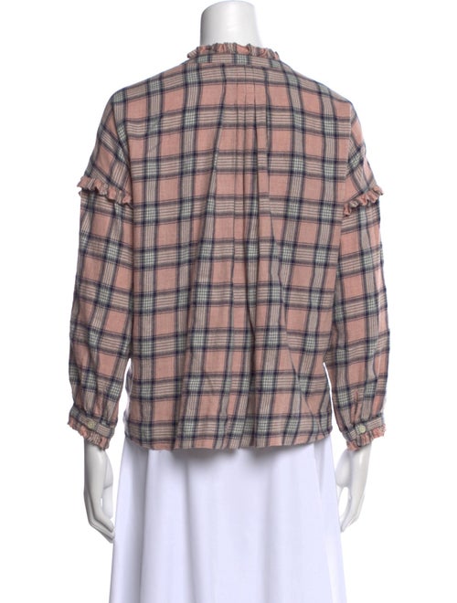 The Great Plaid Print Mock Neck Blouse