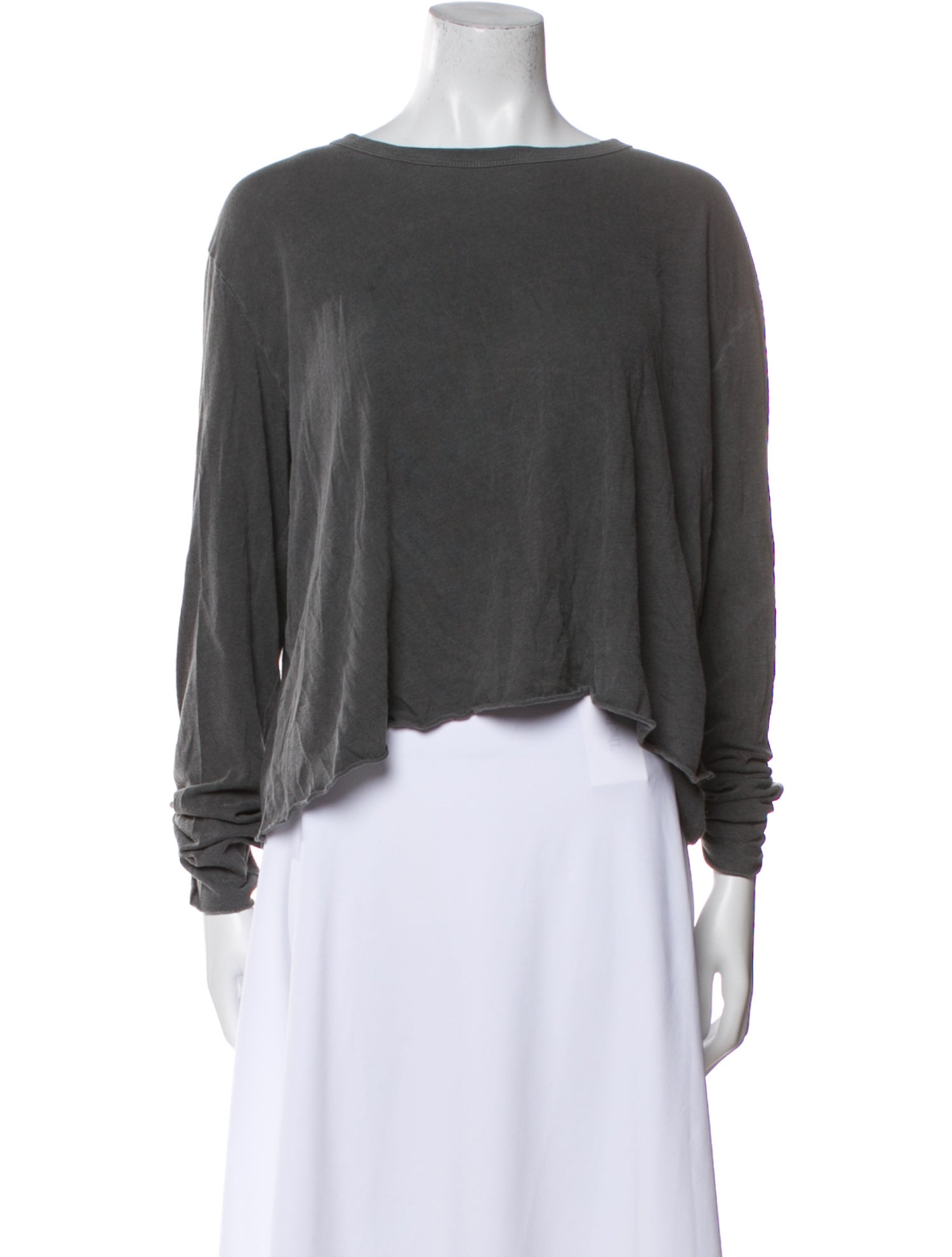 The Great Bateau Neckline Long Sleeve Crop Top