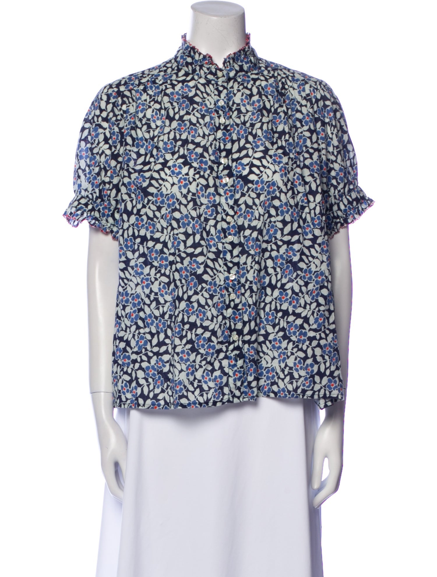 The Great Floral Print Mock Neck Top