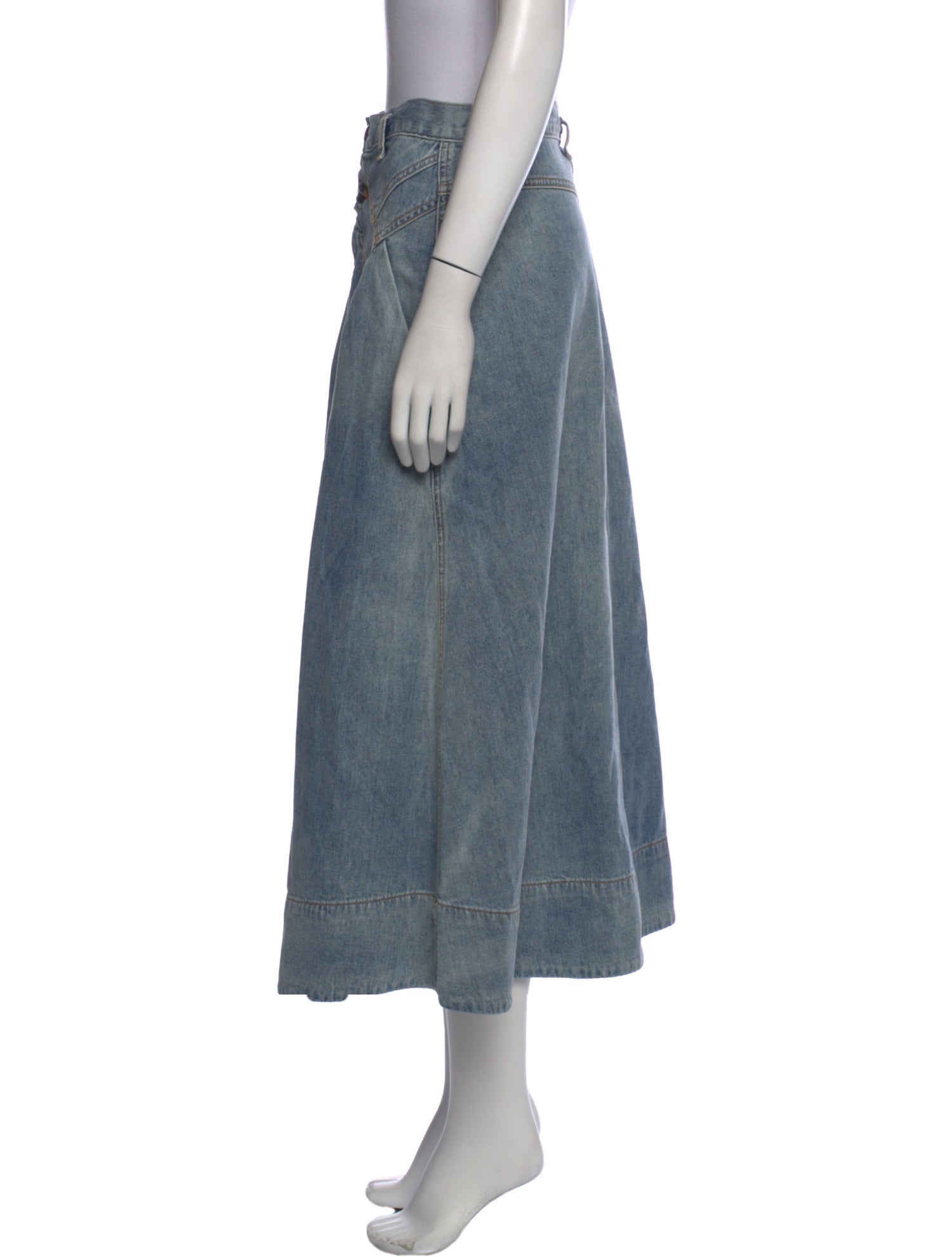 The Great Pleated Accents Midi Length Skirt