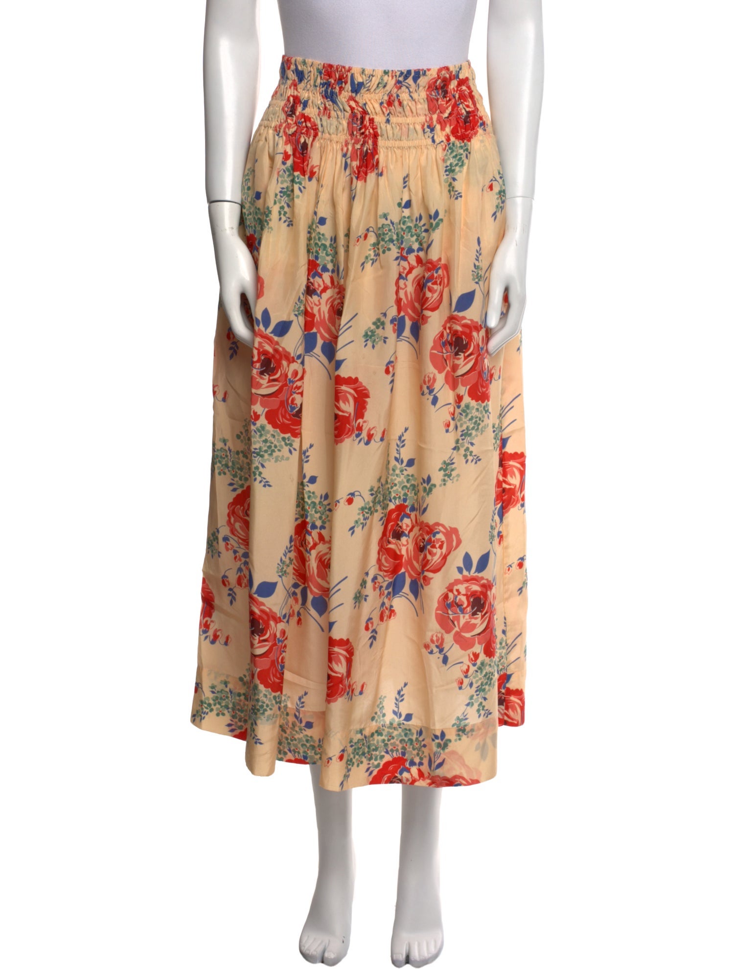 The Great Silk Midi Length Skirt