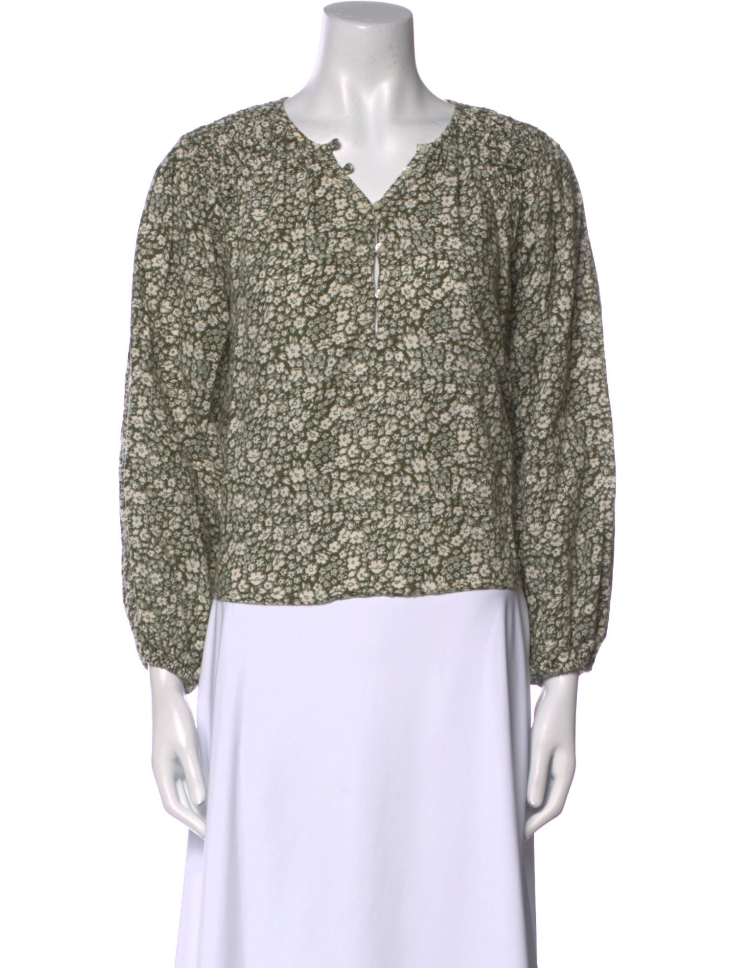 The Great Linen Floral Print Crop Top