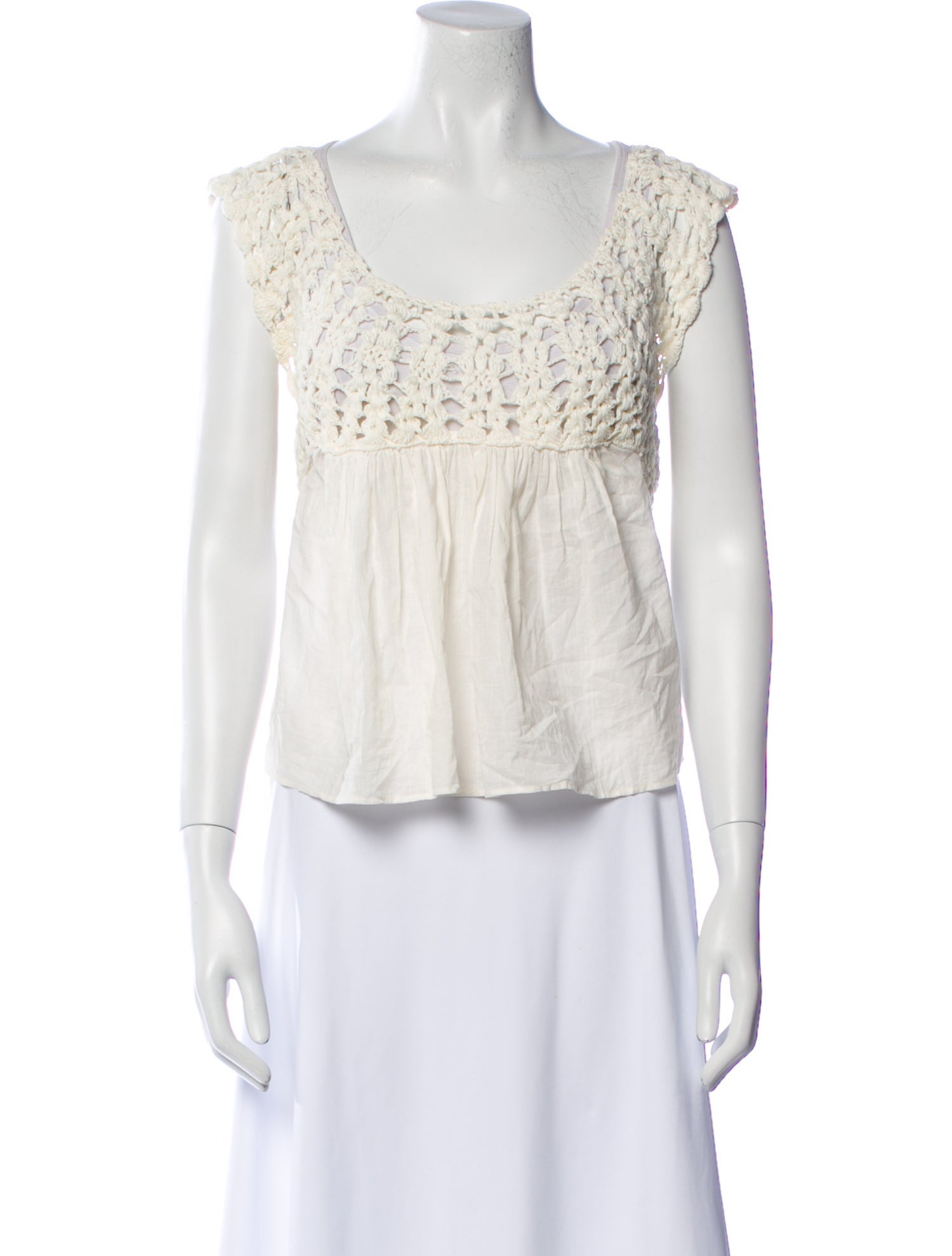 The Great Scoop Neck Sleeveless Crop Top