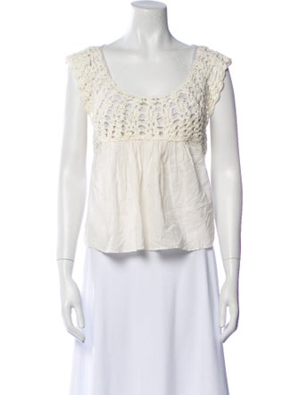 The Great Scoop Neck Sleeveless Crop Top