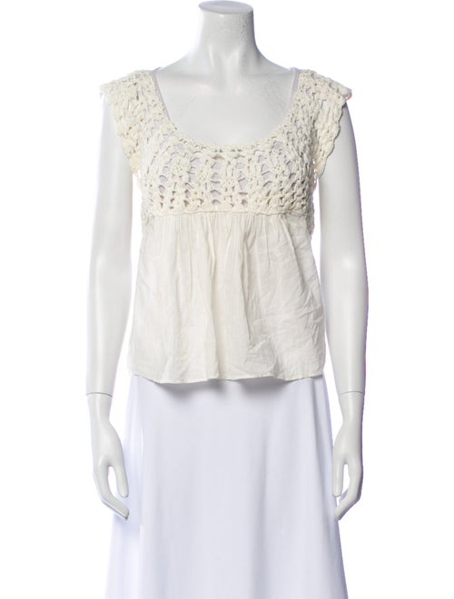 The Great Scoop Neck Sleeveless Crop Top