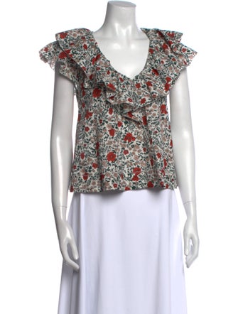 The Great Floral Print V-Neck Blouse