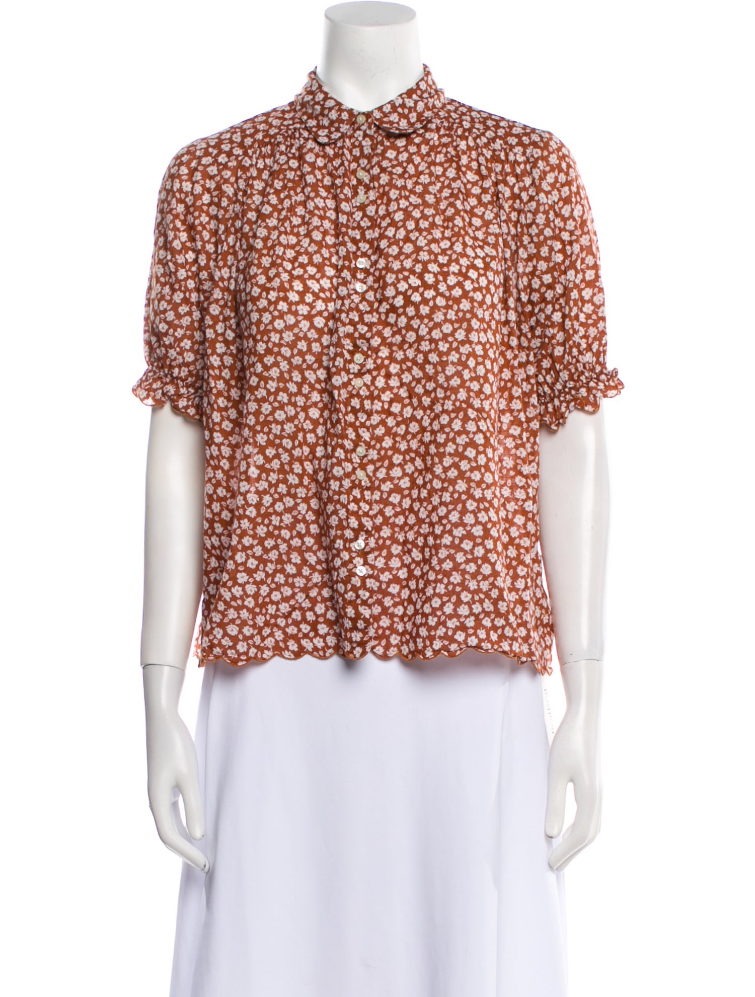The Great Floral Print Mock Neck Blouse