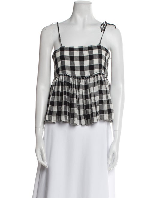 The Great Plaid Print Square Neckline Crop Top