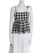 The Great Plaid Print Square Neckline Crop Top