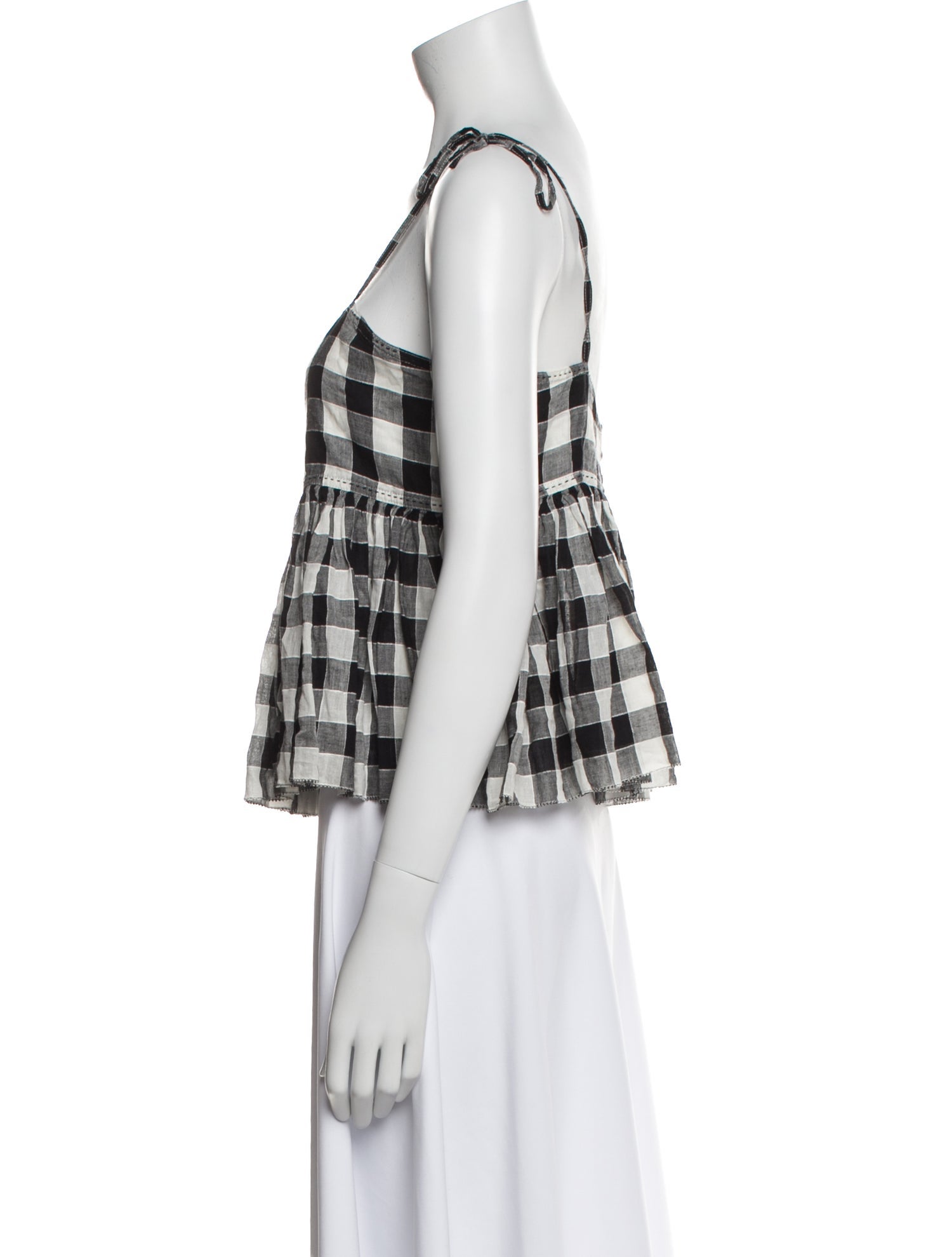 The Great Plaid Print Square Neckline Crop Top