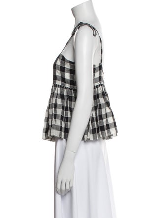 The Great Plaid Print Square Neckline Crop Top