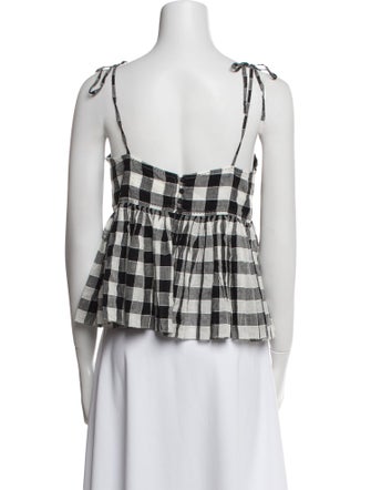 The Great Plaid Print Square Neckline Crop Top