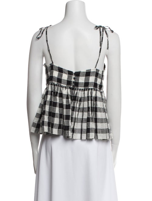 The Great Plaid Print Square Neckline Crop Top