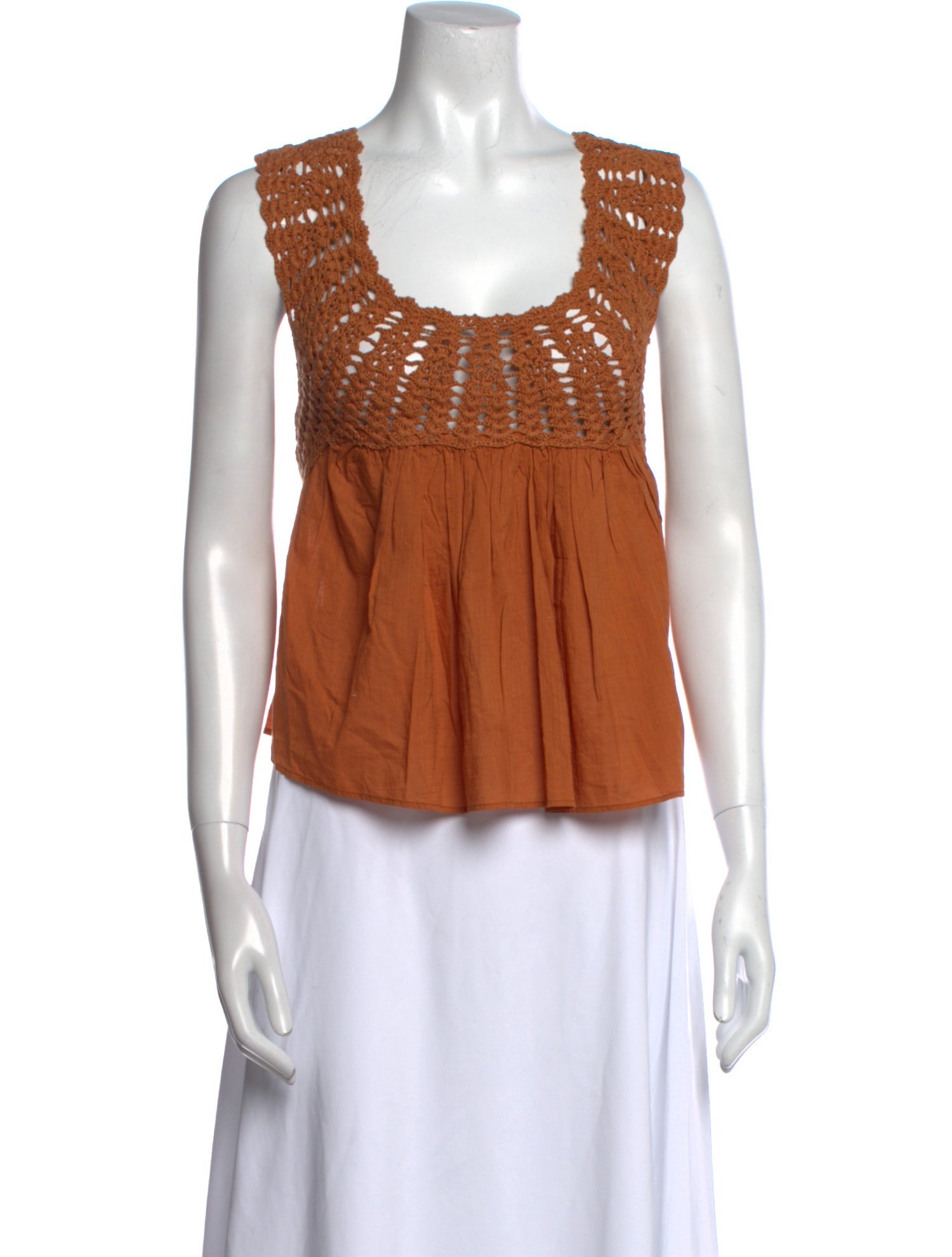 The Great Scoop Neck Sleeveless Crop Top