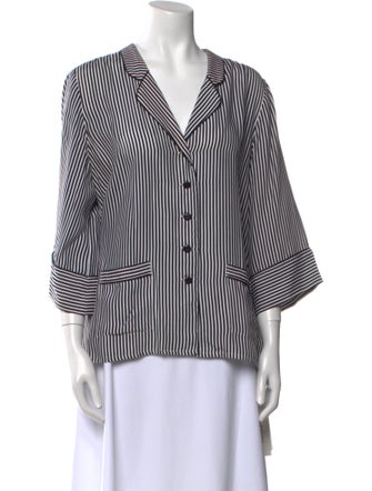 The Great Silk Striped Blouse