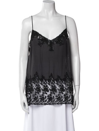 The Great Silk V-Neck Top