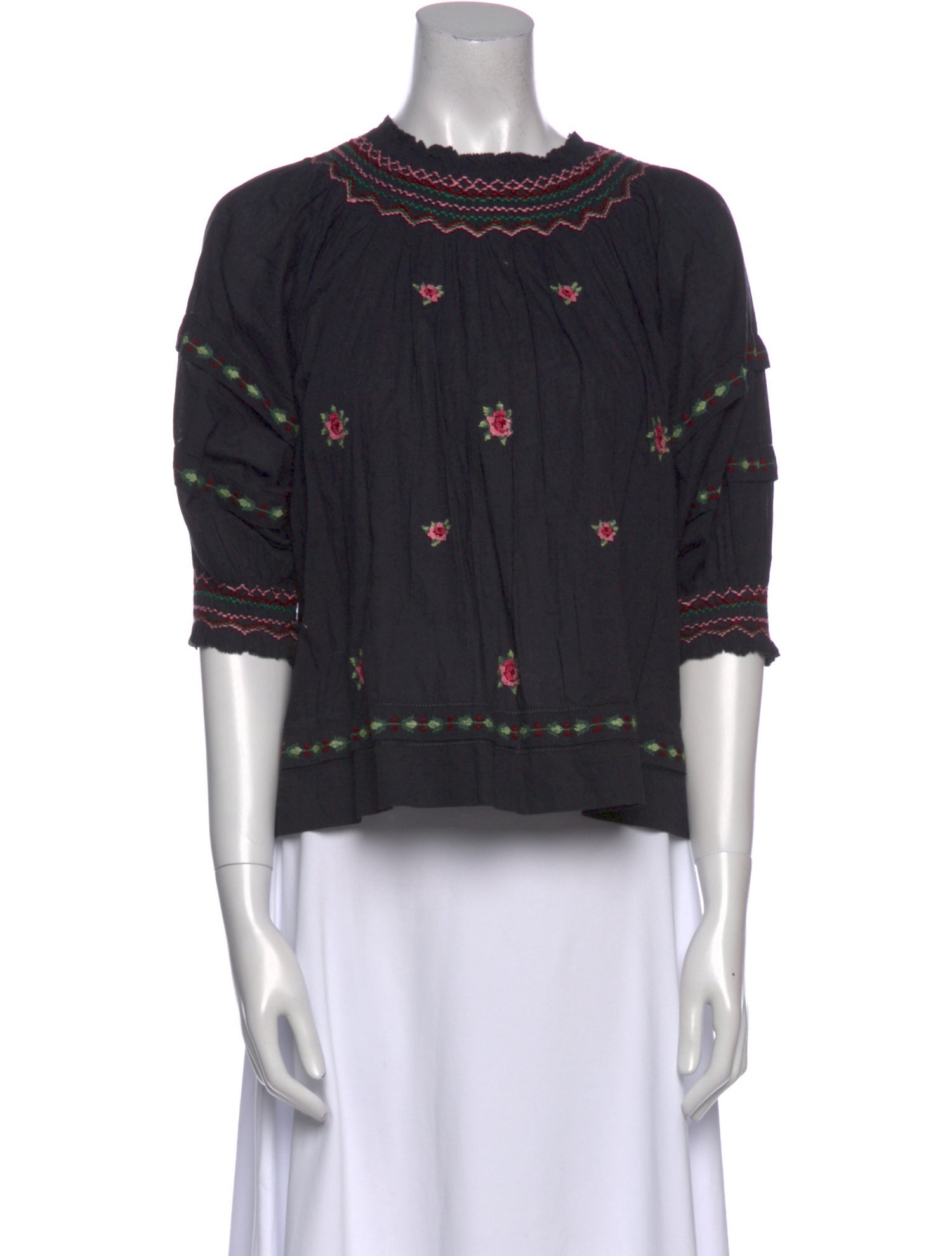 The Great Floral Print Mock Neck Crop Top