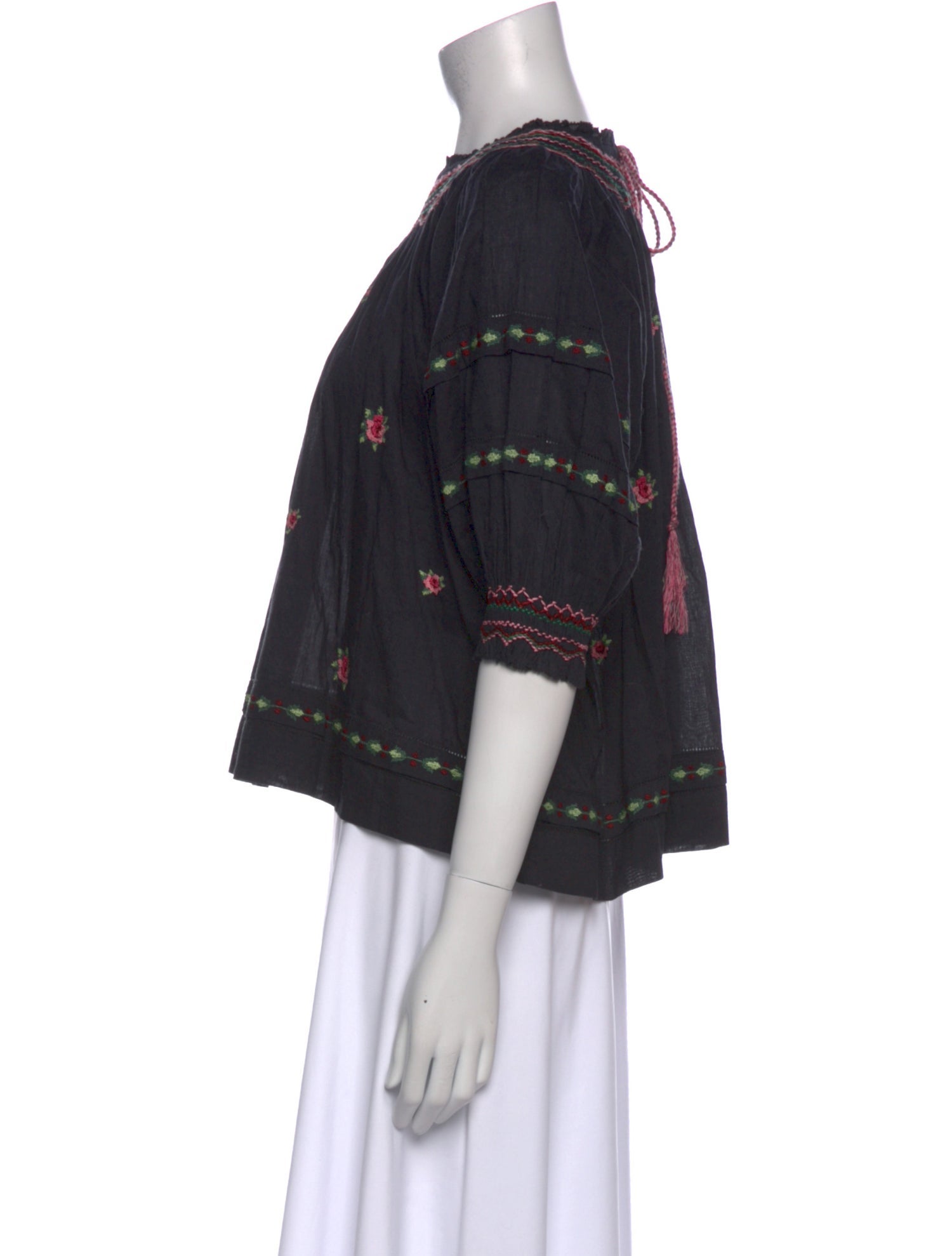 The Great Floral Print Mock Neck Crop Top