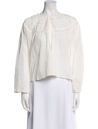 The Great Bateau Neckline Three-Quarter Sleeve Blouse