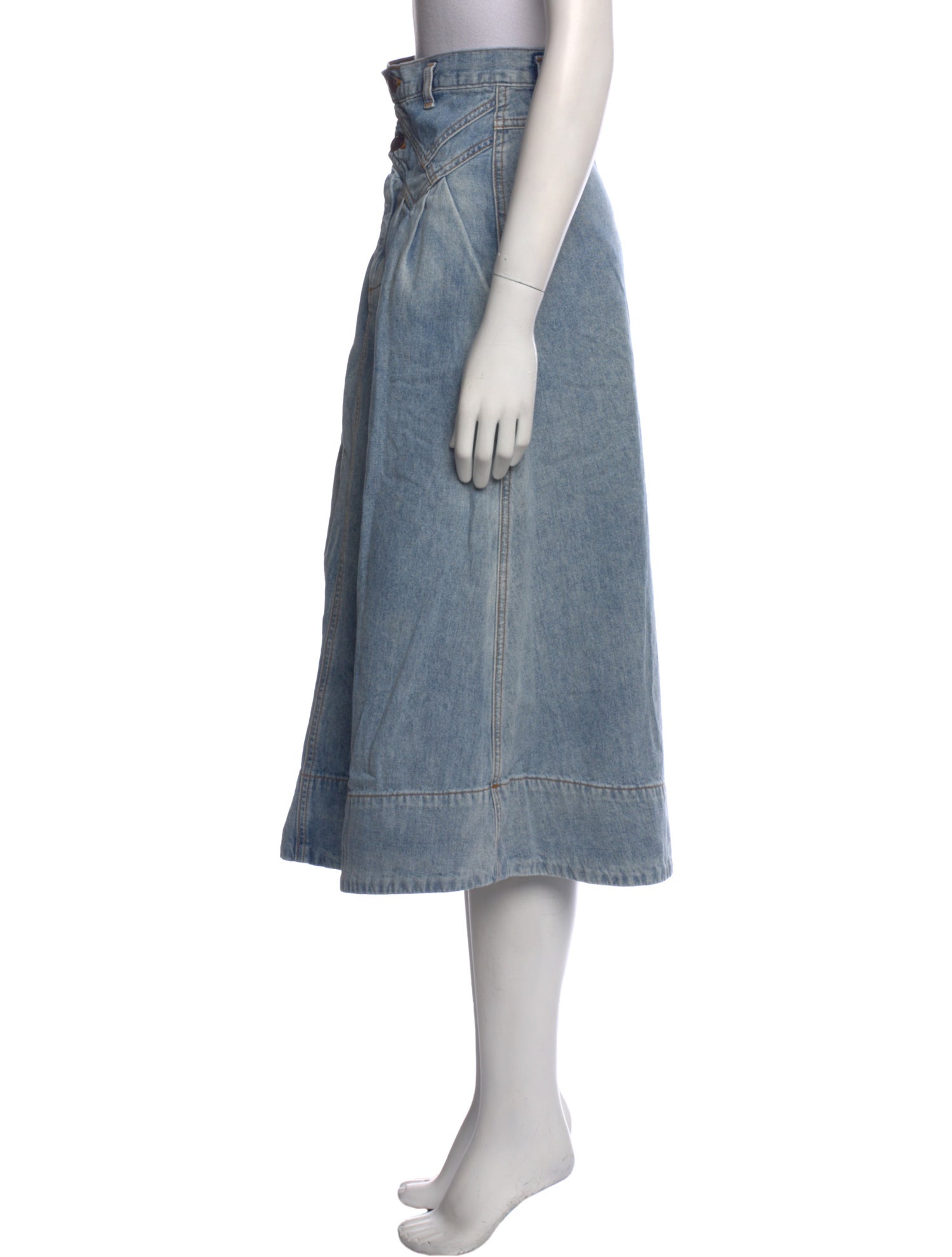 The Great Pleated Accents Midi Length Skirt