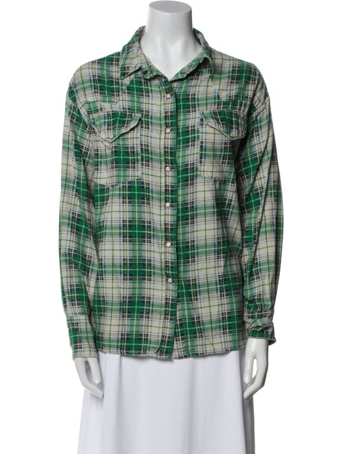The Great Plaid Print Long Sleeve Button-Up Top