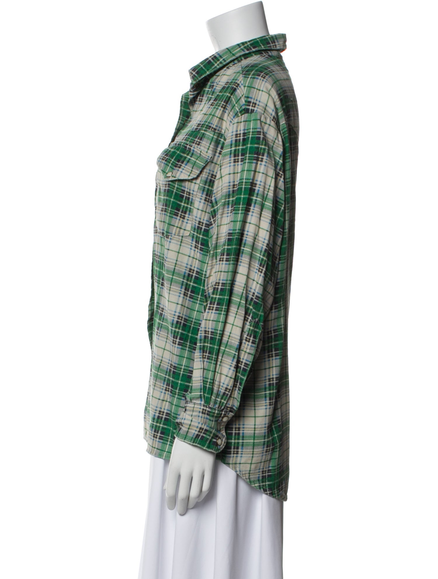 The Great Plaid Print Long Sleeve Button-Up Top