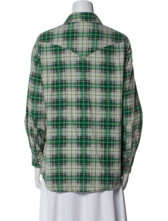 The Great Plaid Print Long Sleeve Button-Up Top