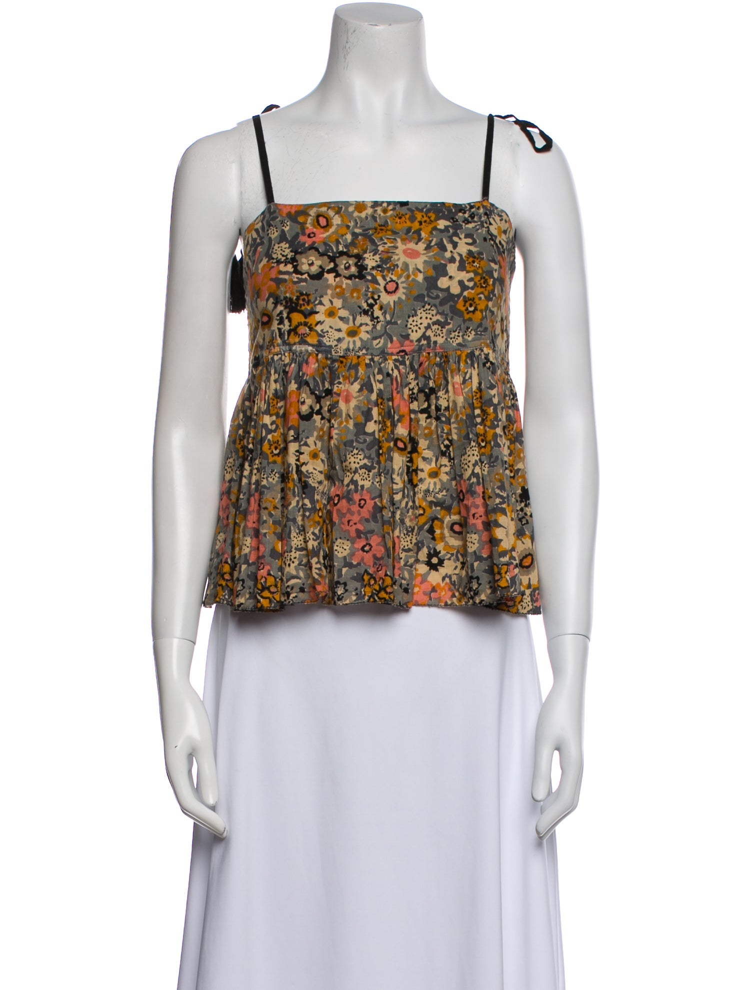 The Great Floral Print Square Neckline Crop Top