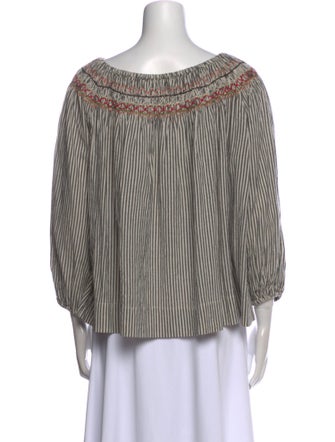 The Great Striped Scoop Neck Blouse