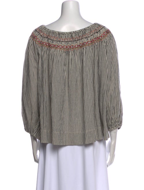 The Great Striped Scoop Neck Blouse