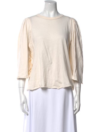 The Great Scoop Neck Three-Quarter Sleeve Top