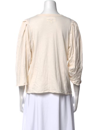 The Great Scoop Neck Three-Quarter Sleeve Top